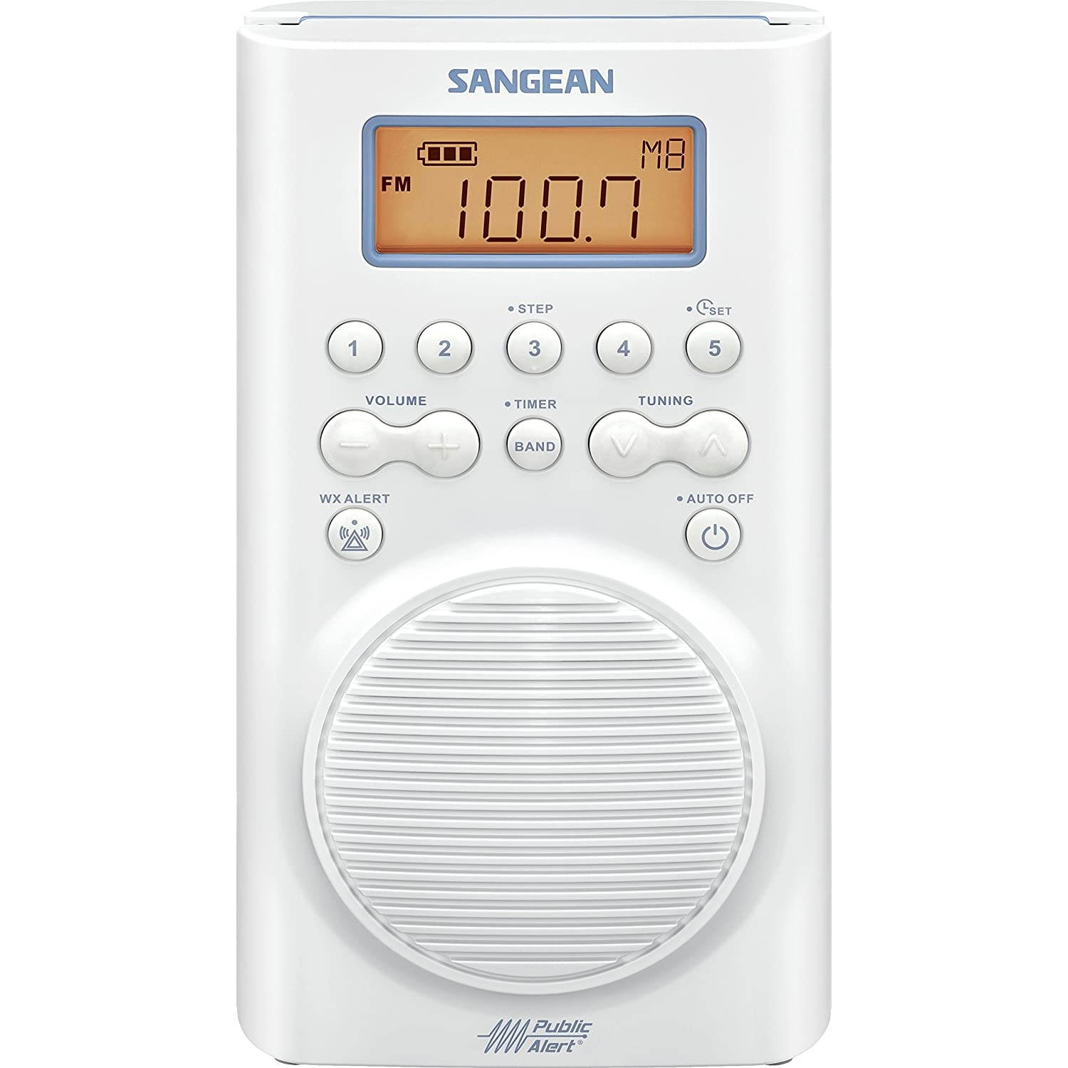 Sangean H205 AM/FM Weather Alert Waterproof Shower Radio