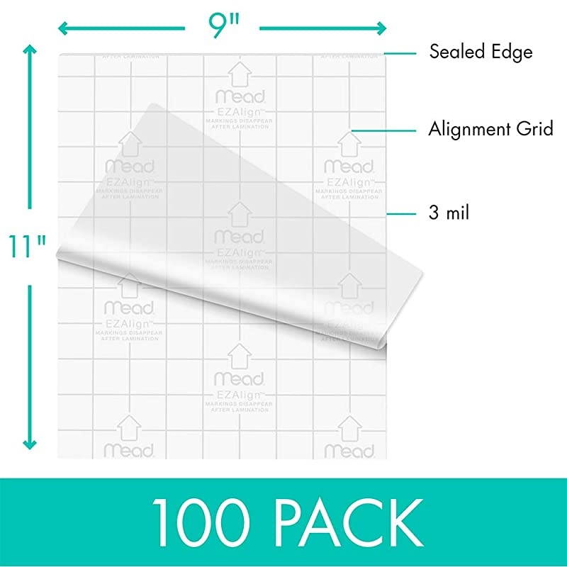 Thermal Laminating Pouches Lamination Sheets Letter Size Pouch 3 Mil EZAlign 100 Pack 39029