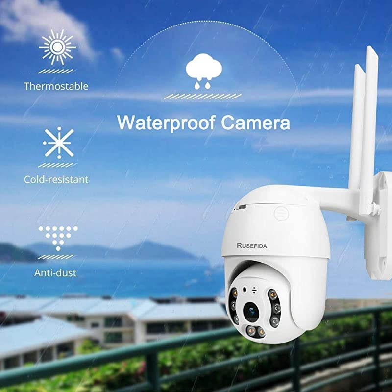 3MP Security Camera Outdoor, Pan/Tilt Home Wireless WiFi IP Camera, Plug-in PTZ Camera Outdoor, Dome Surveillance CCTV Waterproof Camera, Two Way Audio, Night Vision, Auto-Tracking/ Human Detection