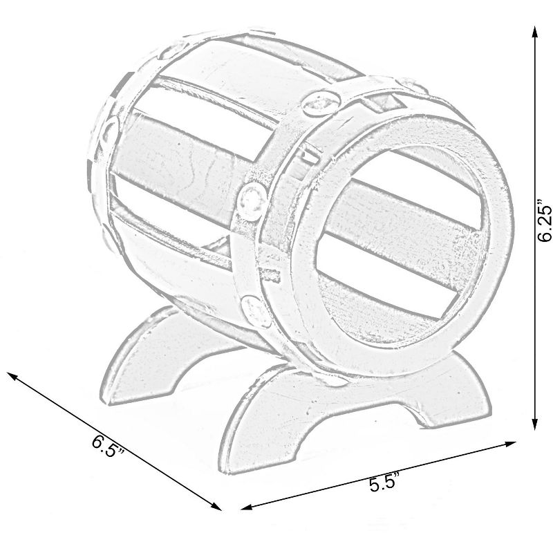 Vintiquewise Wooden Wine Barrel Shaped Vintage Decorative Single Bottle Wine Holder