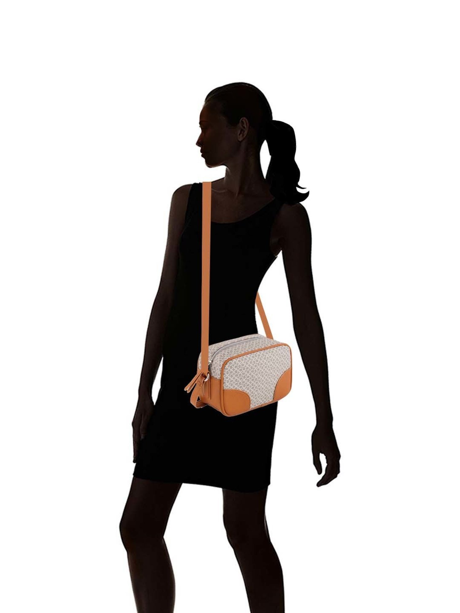 CARPISA Beige & Tan Printed Small Sling Handbag