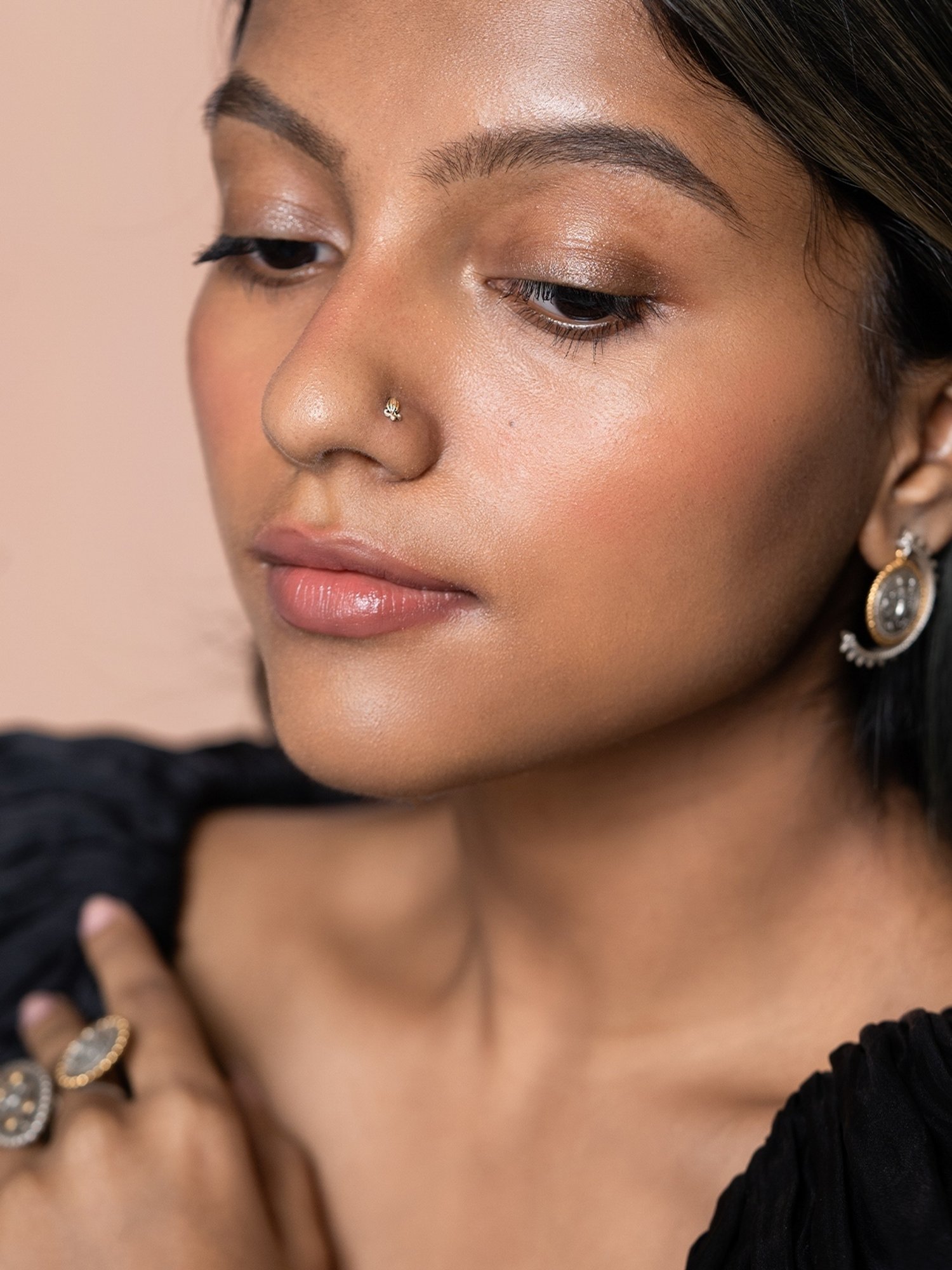 Shaya 92.5 Sterling Silver Mahile Nose Pin for Women