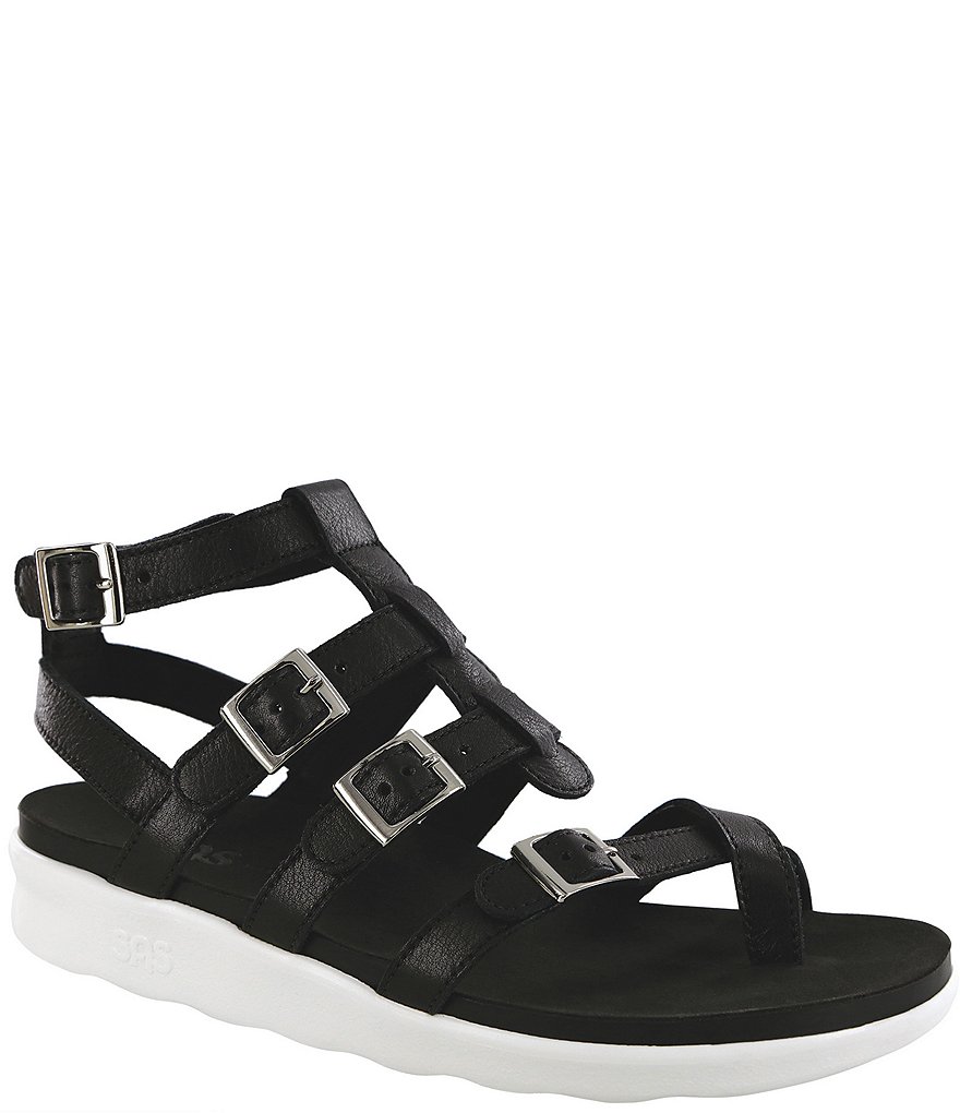 SAS Aria Leather Toe Post Gladiator Wedge Sandals