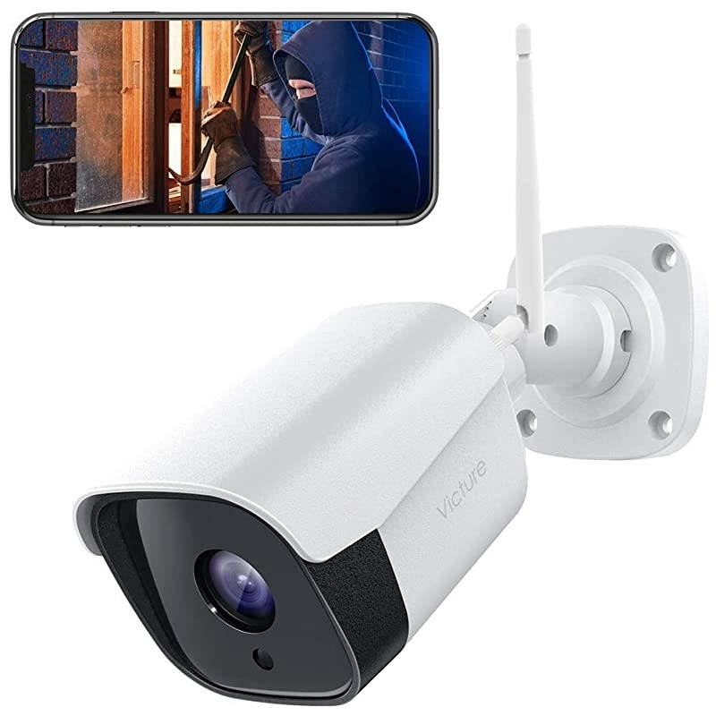 Outdoor Security Camera,  1080P WiFi Home Surveillance Weatherproof Camera with Night Vision, 2-Way Audio, Motion Detection, Works with Alexa[IPC360 App]