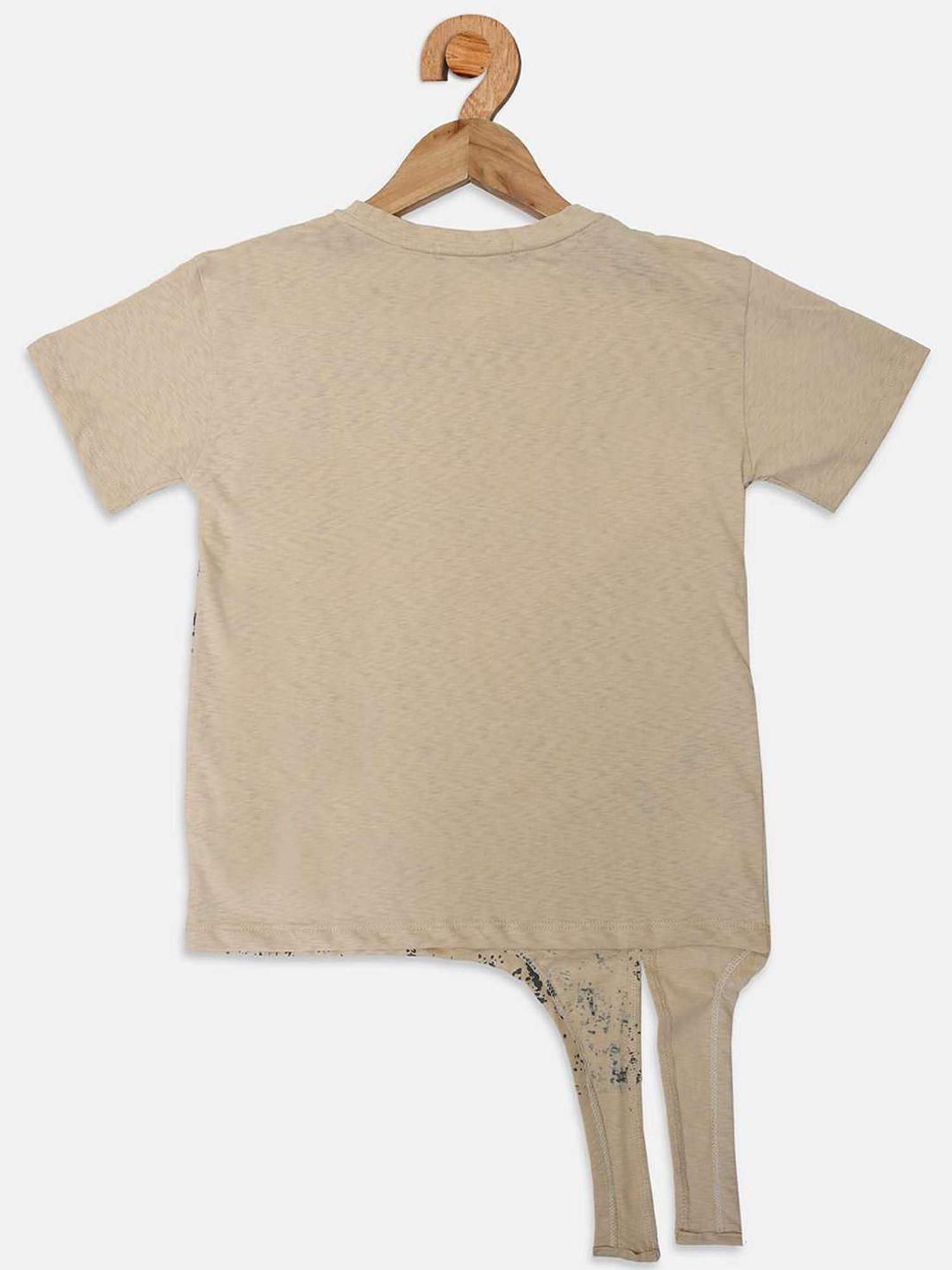 ZIAMA Kids Fawn Beige Printed Top