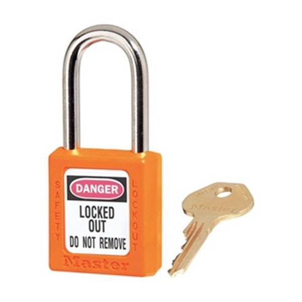 MASTER LOCK 410KAS6ORJ Lockout Padlock,KA,Orange,1-3/4"H,PK6