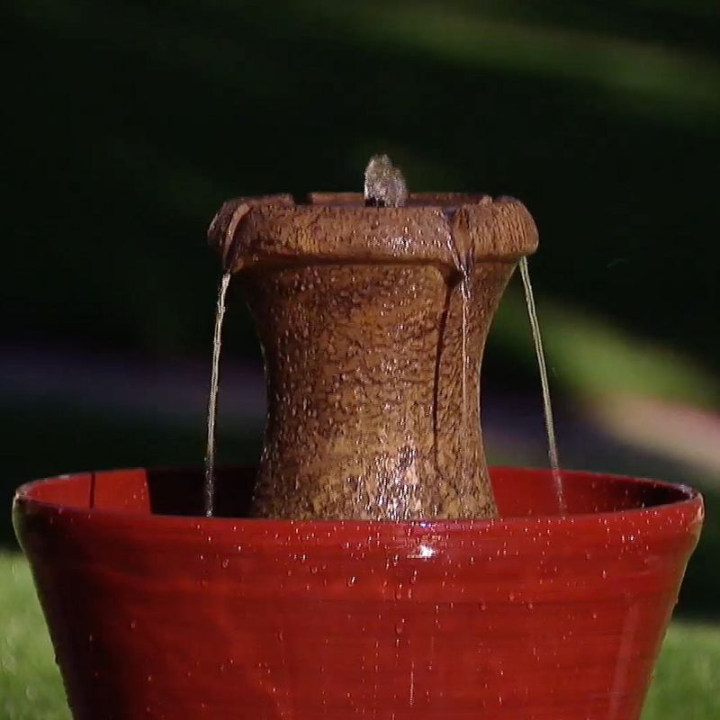 12.5" H Resin Outdoor Fountain - Golden Bronze - Saint Tropez