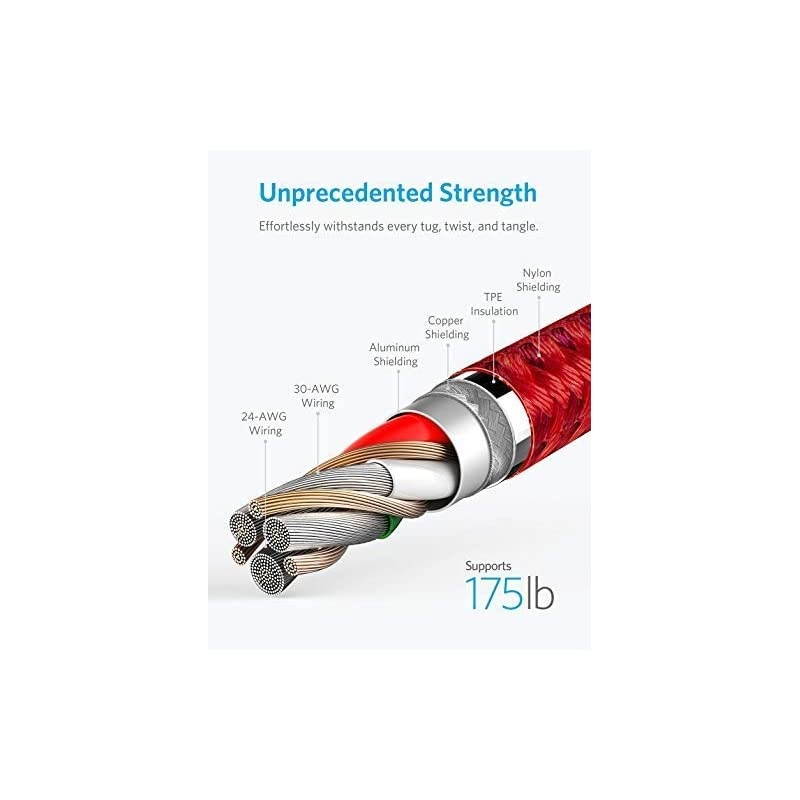 Powerline+ II Lightning Cable 6ft MFi Certified for Flawless Compatibility with iPhone X88 Plus77 Plus66 Plus55S and MoreRed