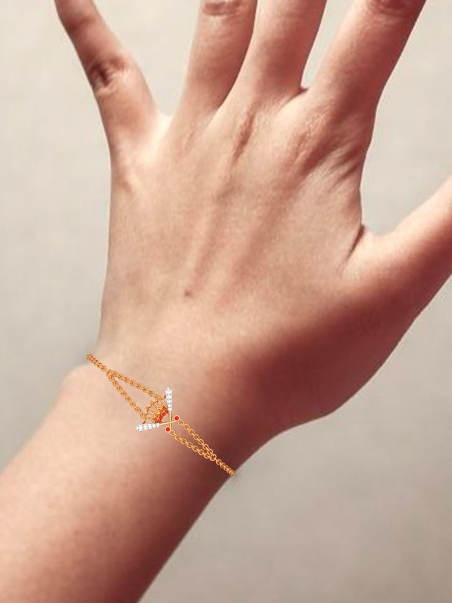 P.C. Chandra Jewellers 22k Yellow Gold Traditional Designer Bracelet