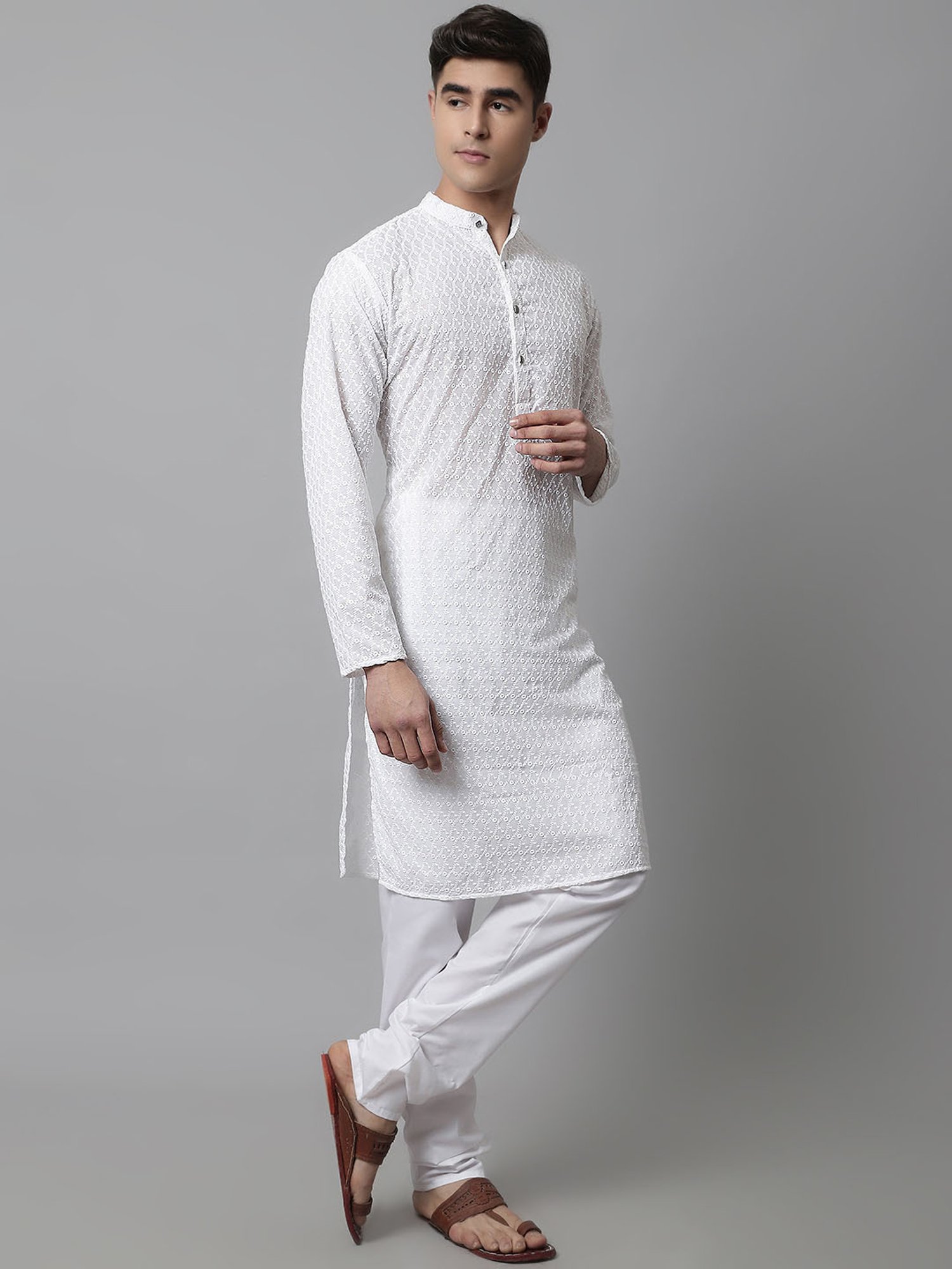Manthan Red Full Sleeves Solid Kurta