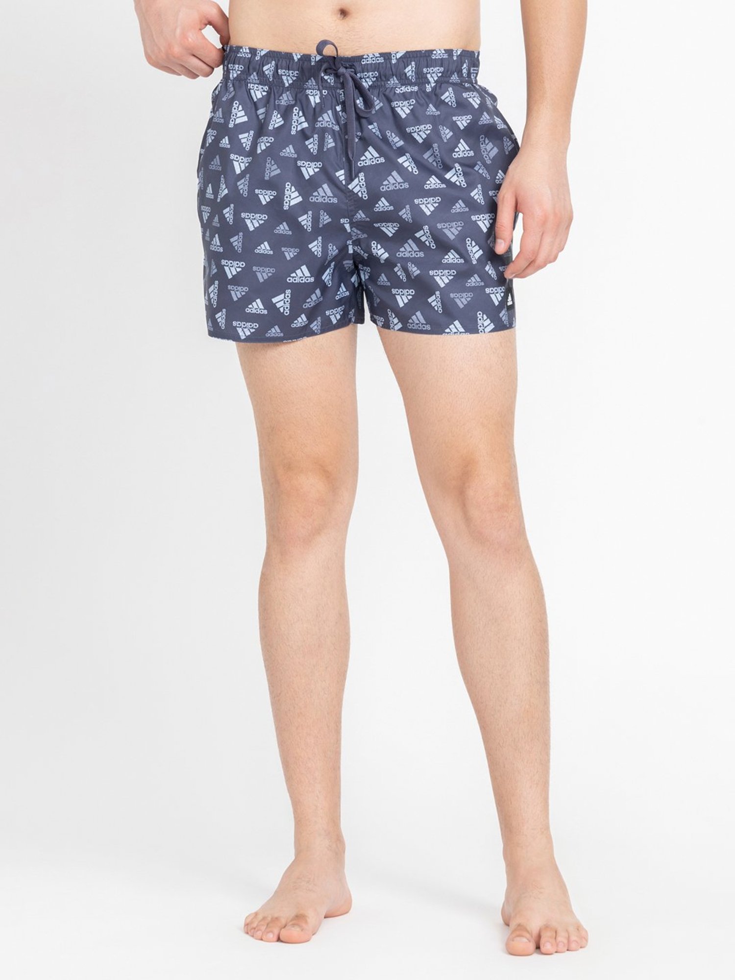 adidas Navy Regular Fit Allover Print CLX Swim Shorts