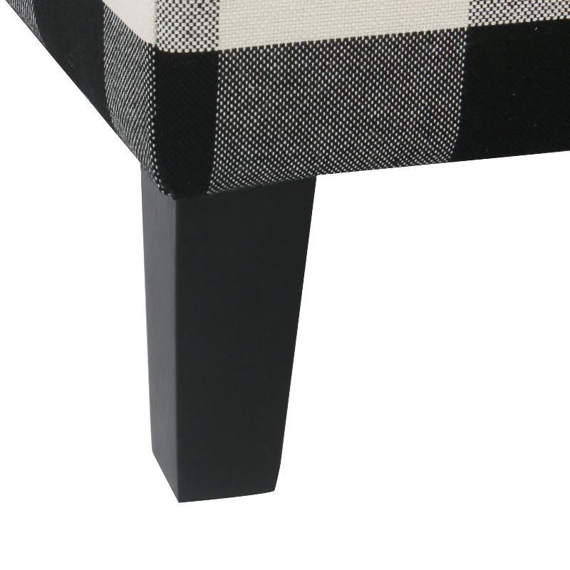 Large Decorative Storage Bench Black Plaid - HomePop