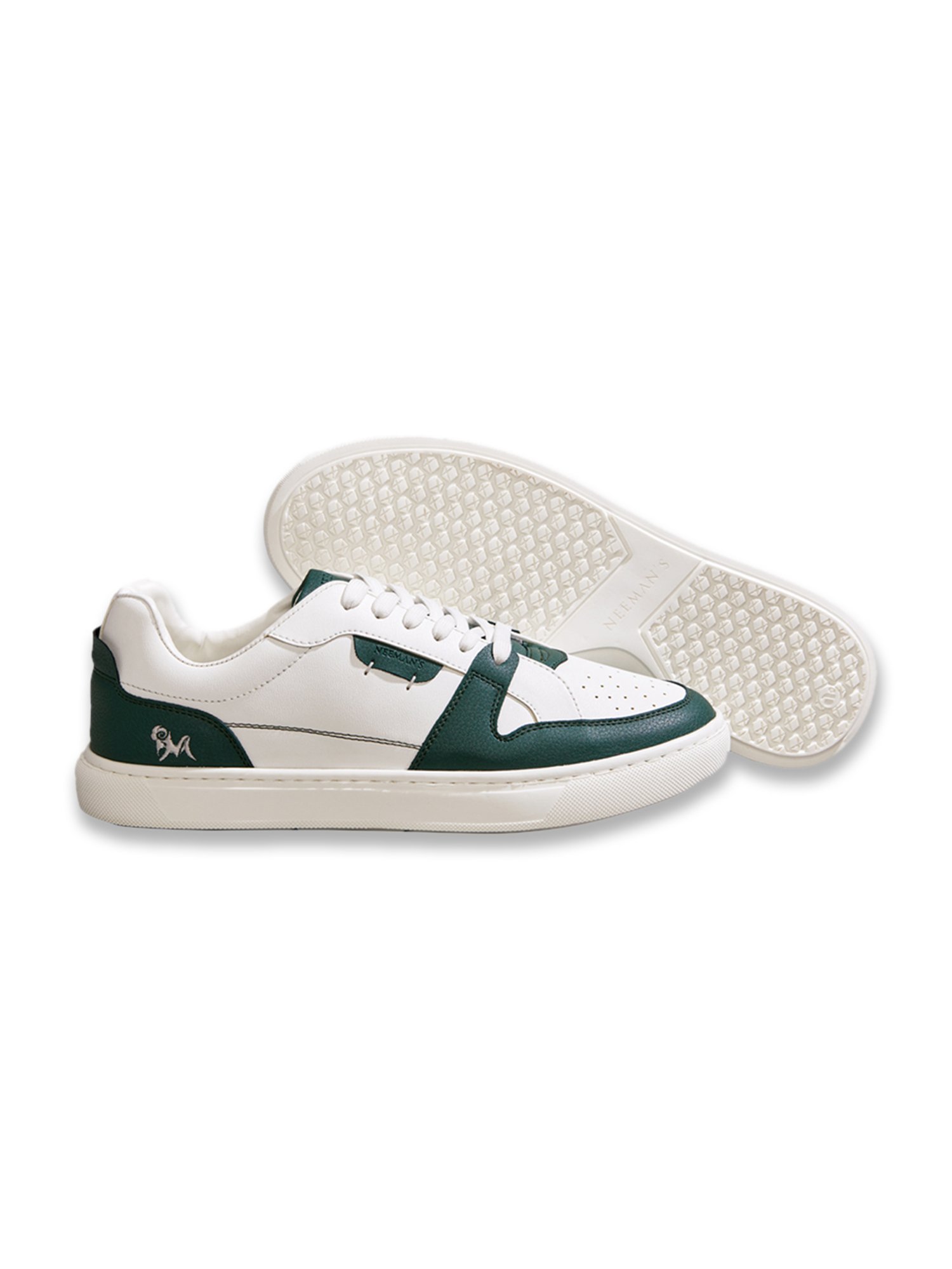 Neemans Men's Retro Slick Green & White Casual Sneakers
