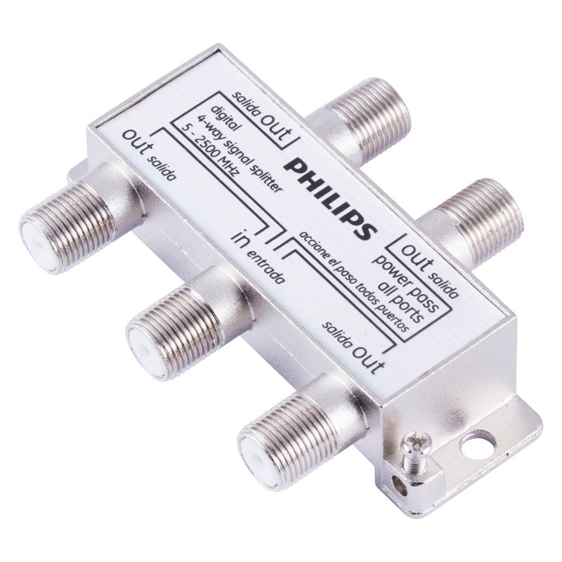 Philips Digital Coax 4-Way Splitter - Gray