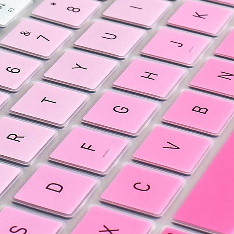 Ultra Thin Keyboard Cover Skin for MacBook Pro 13inch 15inch with Touch Bar Model A2159 A1989 A1990 A1706 A1707 2019 2018 2017 2016 Ombre Pink
