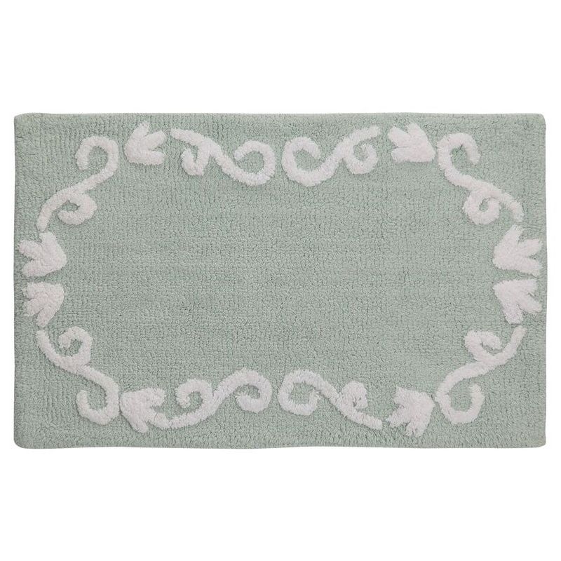 Boho Floral Bath Rug Green - Creative Bath