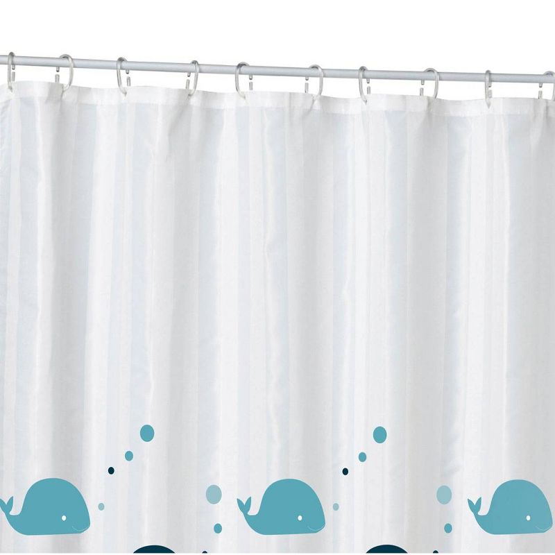 Whales Shower Curtain White/Blue - Moda at Home