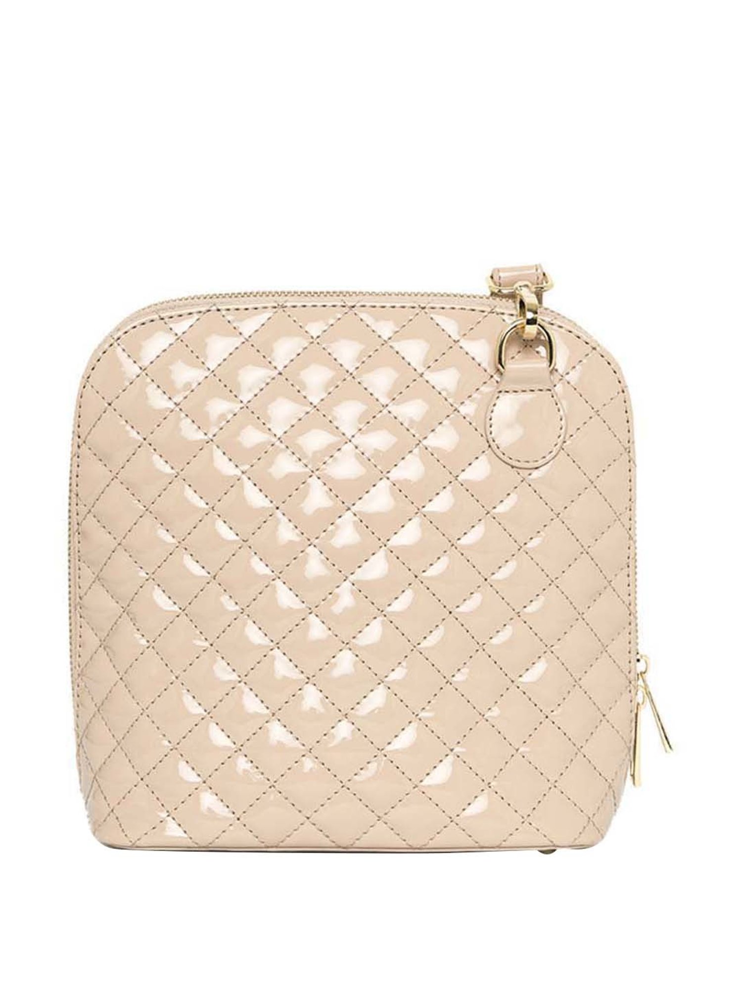 KLEIO Cream Rivets Medium Sling Handbag