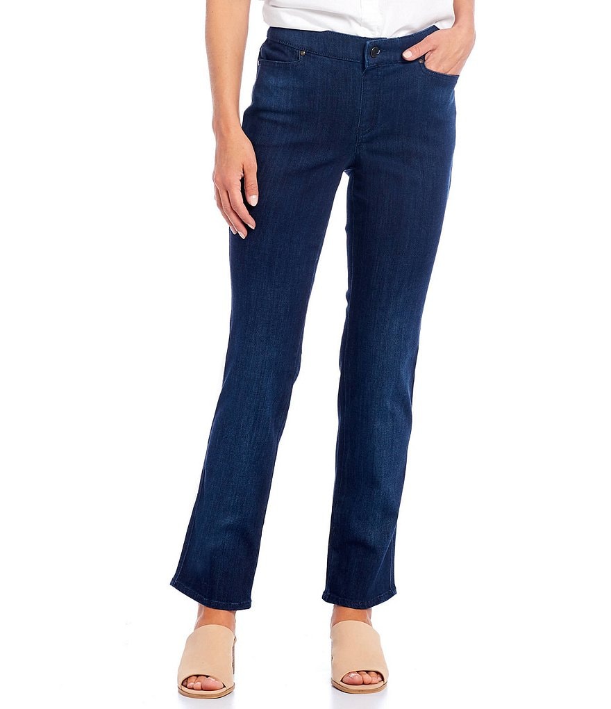 Intro Adrian Tummy Control Straight Leg Pull-On Denim Jeans