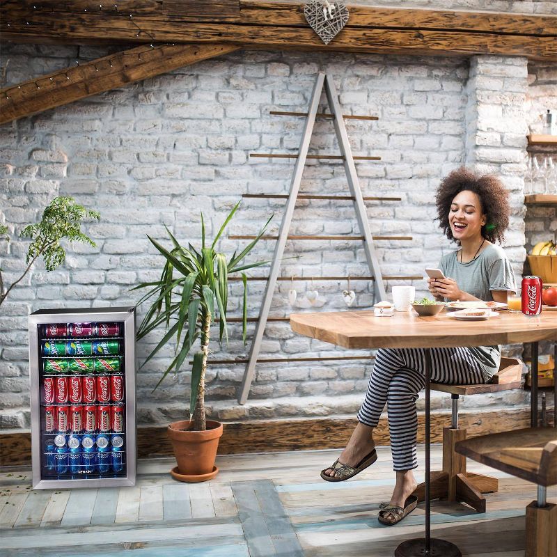 NewAir 126-Can Beverage Cooler - AB-1200 - Stainless Steel