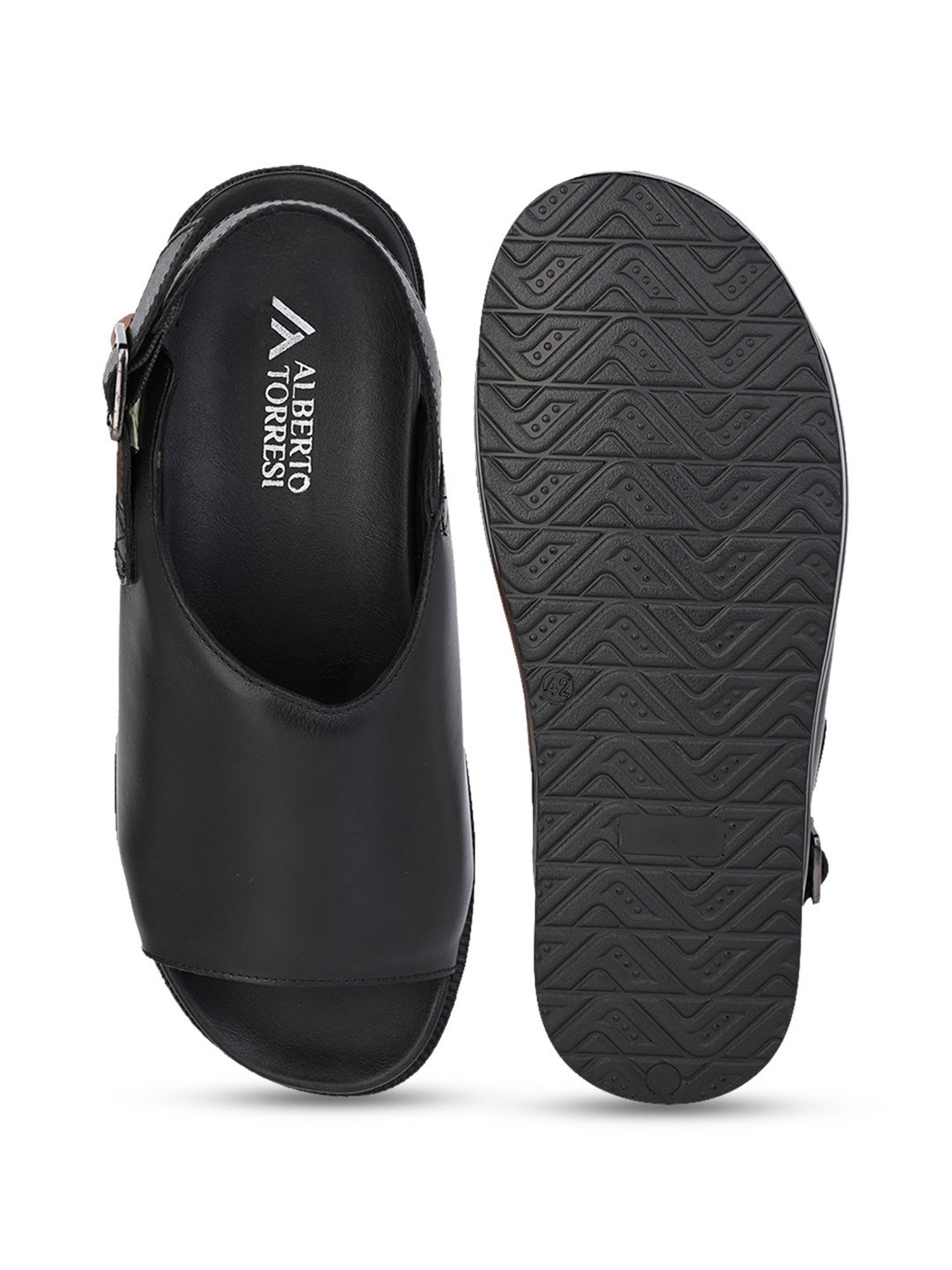 Alberto Torresi Men's Black Back Strap Sandals
