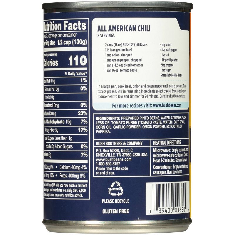 Bush's Medium Pinto Chili Beans - 16oz