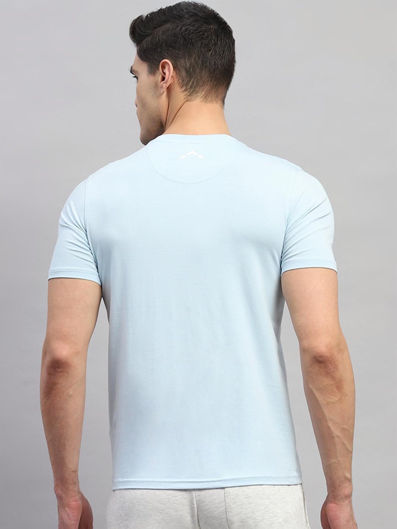 Rock.it Sky Blue Cotton Regular Fit T-Shirt