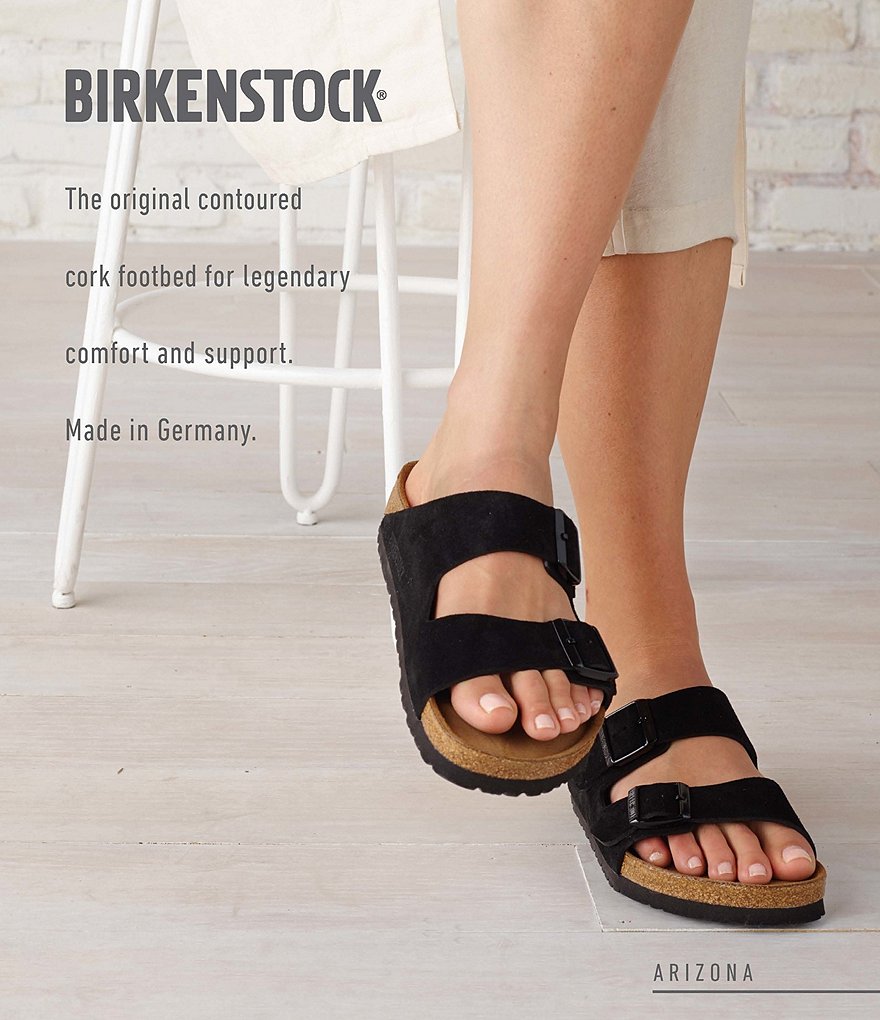 Birkenstock Women's Arizona Suede Dual Adjustable Buckle Strap Sandals