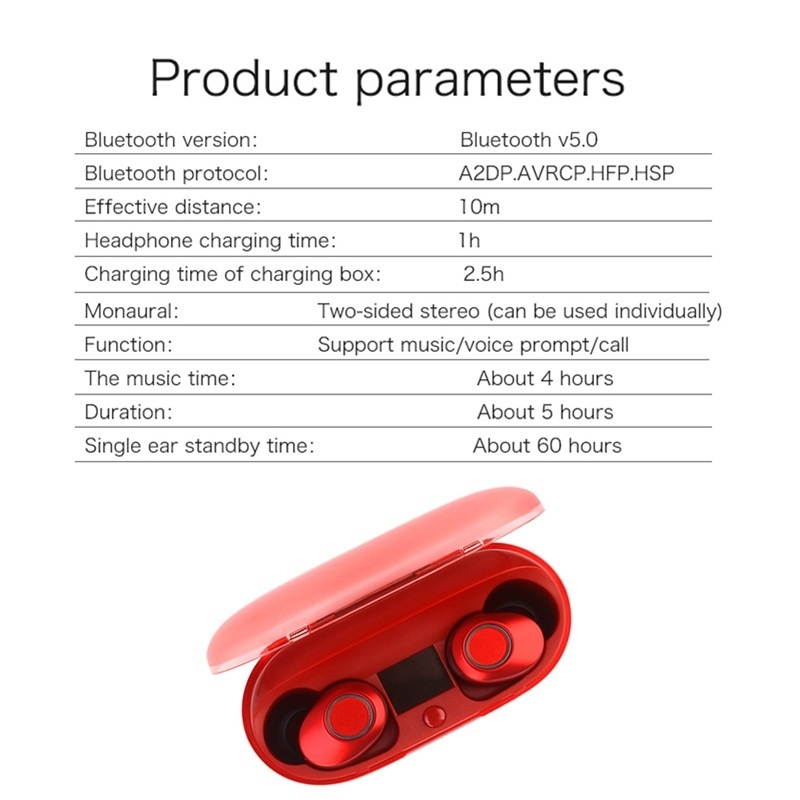 Zgeer Mini True Wireless Bluetooth 5.0 Sports 4D Surround Heavy Bass Earbuds Headset