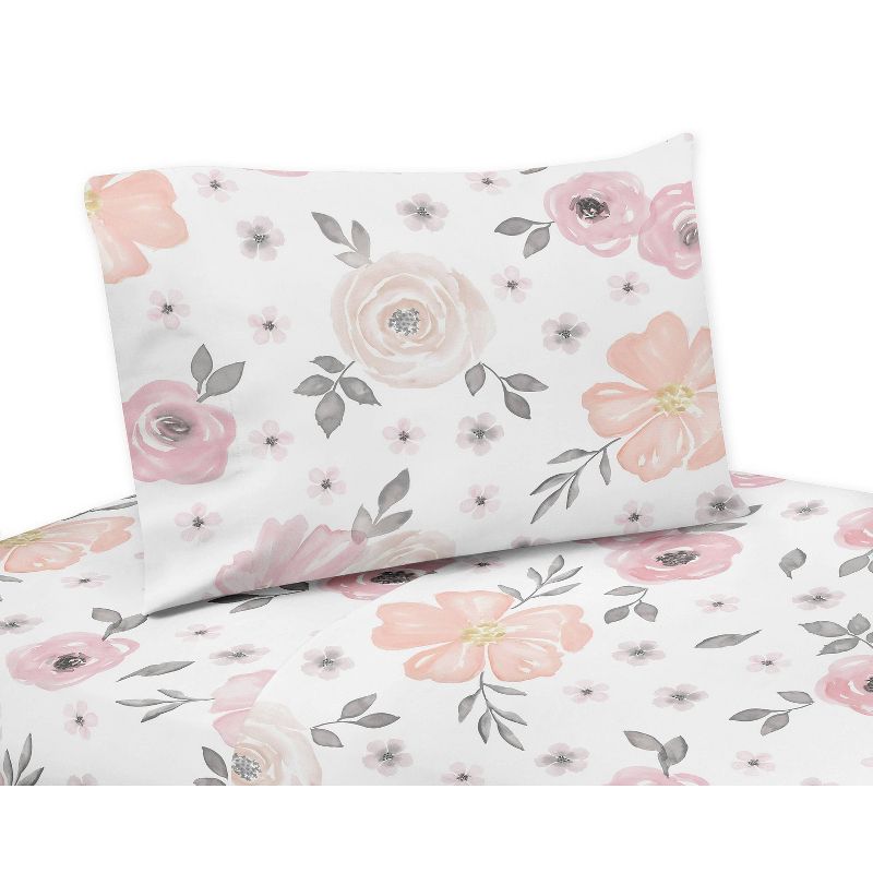 Twin Watercolor Floral Sheet Set - Sweet Jojo Designs