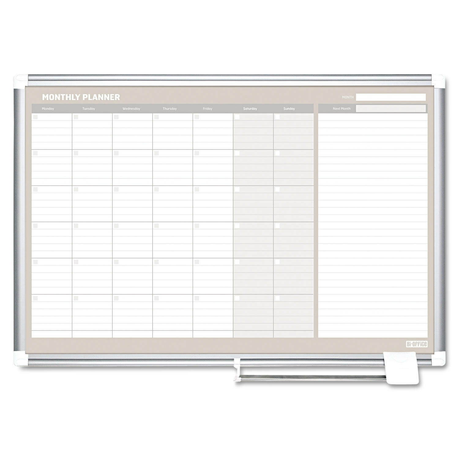 Mastervision Monthly Planner 48x36 Silver Frame GA0597830