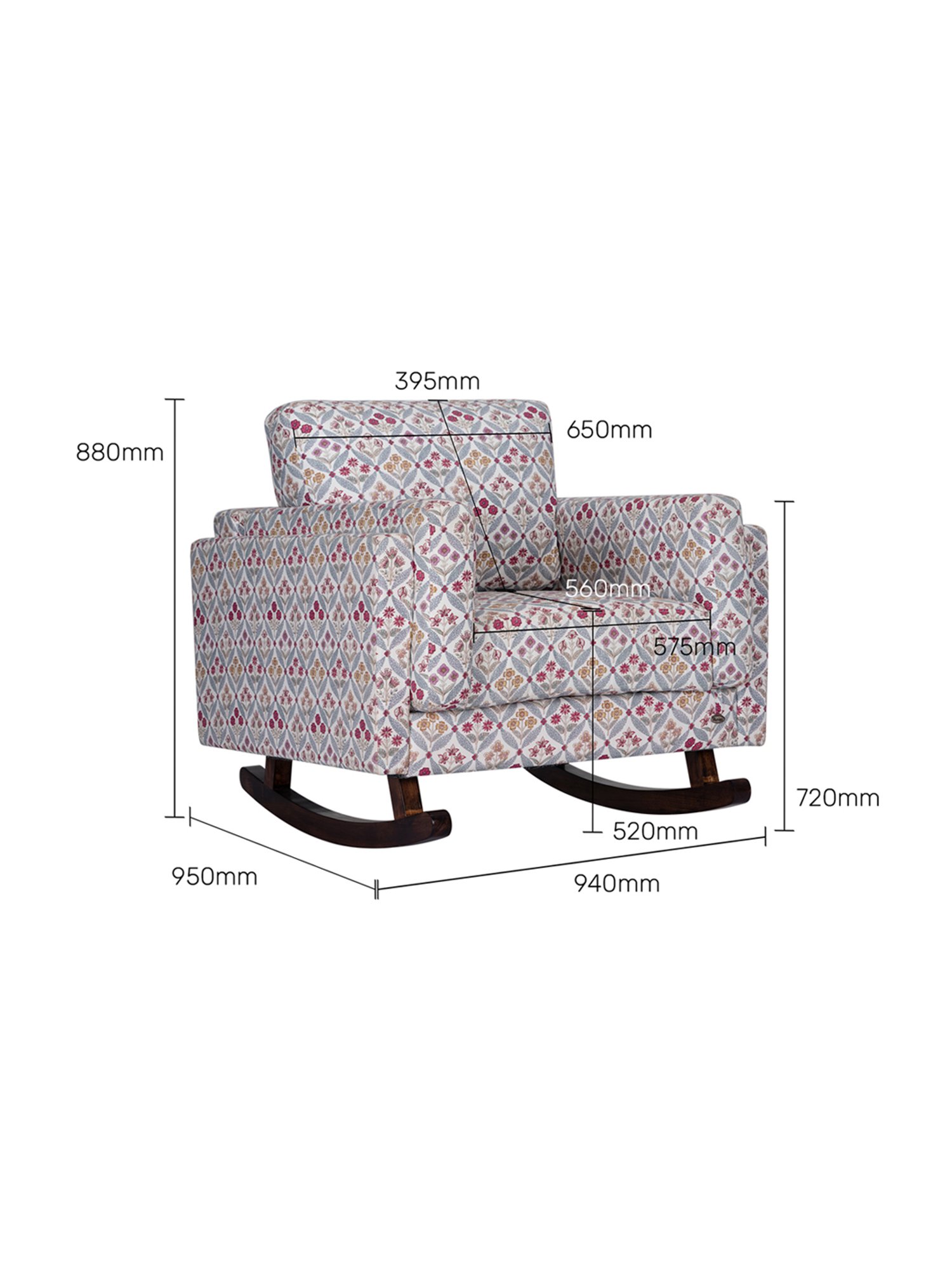 Durian Sylvie Aurora Multicolor Wood & Fabric Living Chair