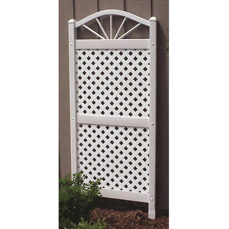 62" Sunburst Vinyl Trellis With White Lattice - Dura-Trel
