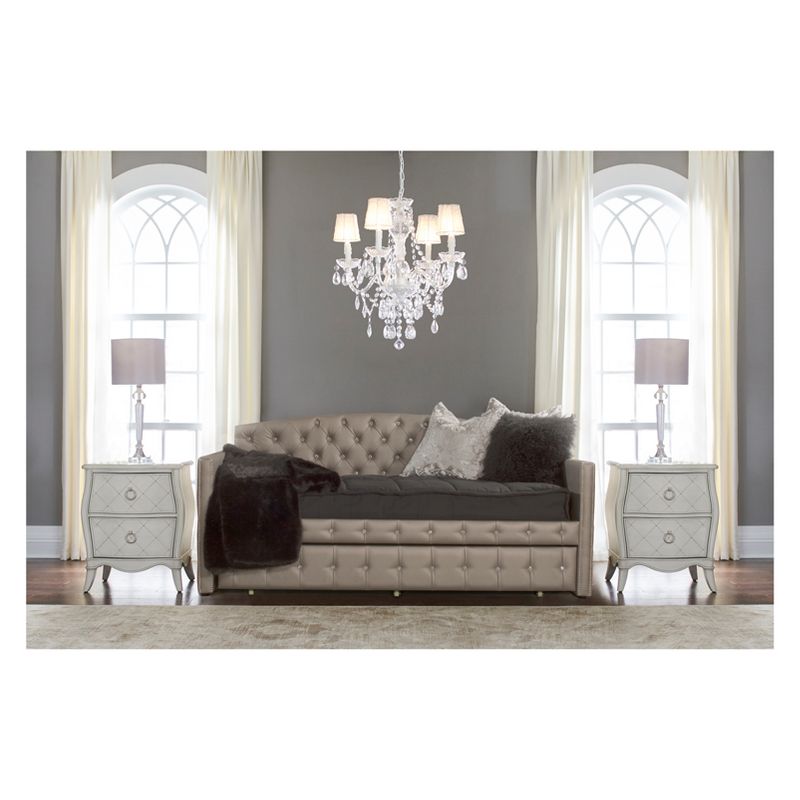 Jupiter Mid Tufted Platform Bed - Queen - Gray - Baxton Studio