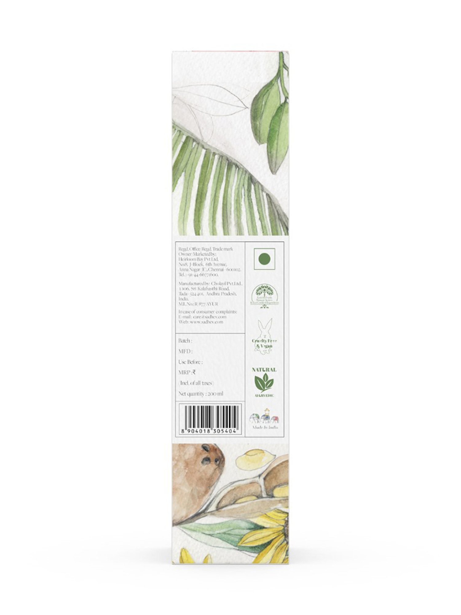 SADHEV The Art Of Ayurveda Coconut Shower Oil - 200 ml