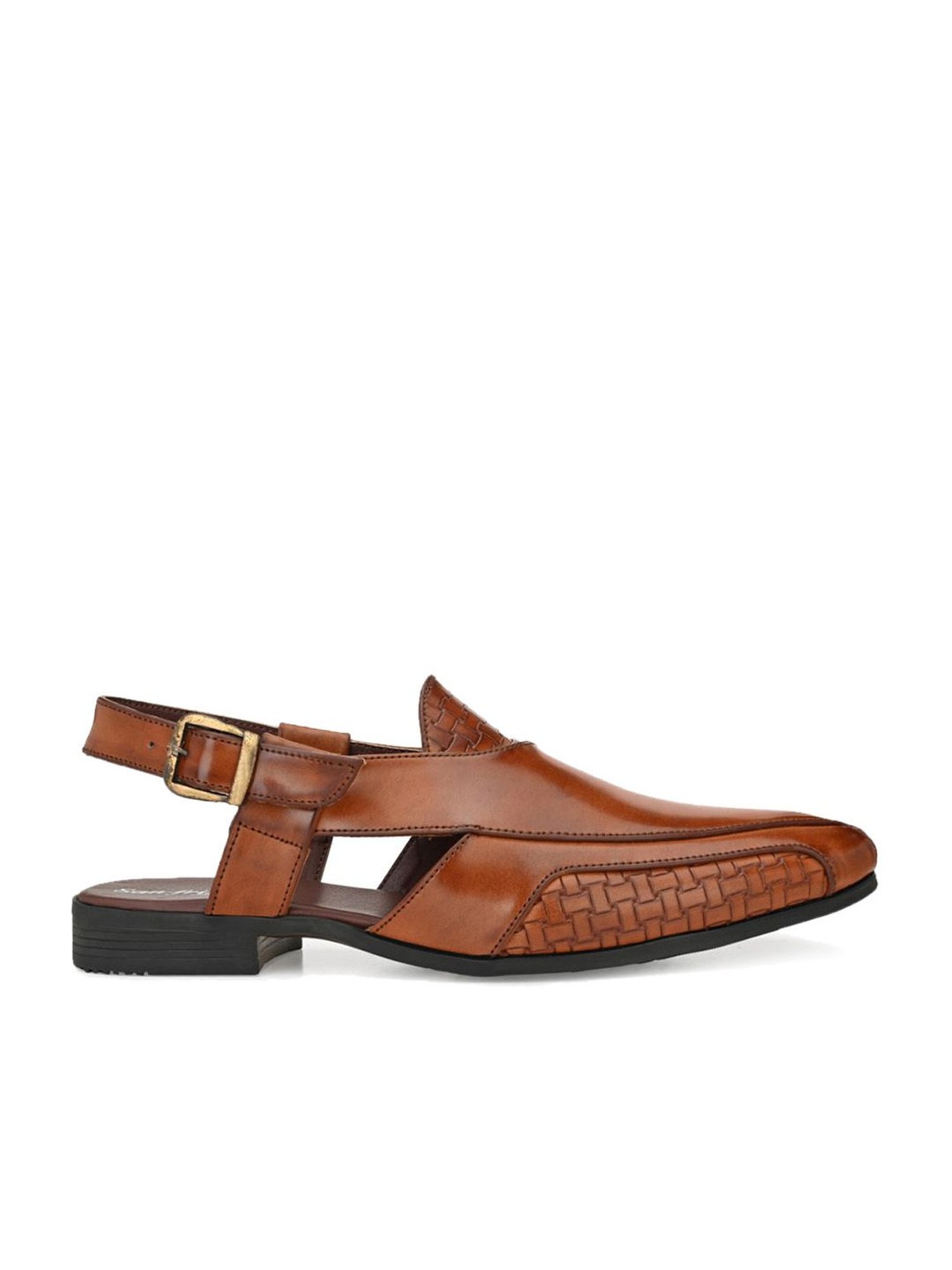 San Frissco Men's Skull Brown Back Strap Sandals