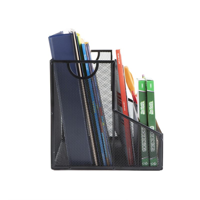 Mind Reader Metal Mesh Large File Organizer Storage Basket, Black