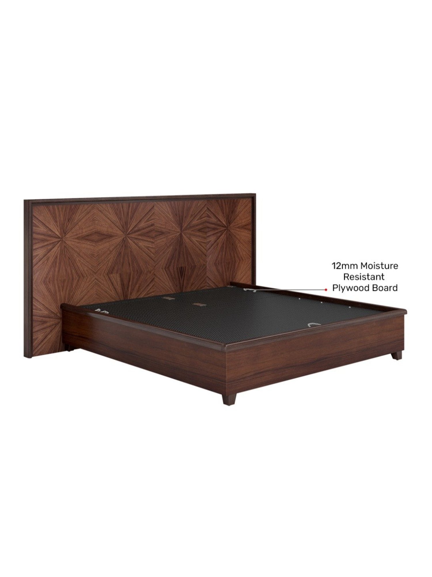 Durian Hudson Brown Plywood Queen Size Bed