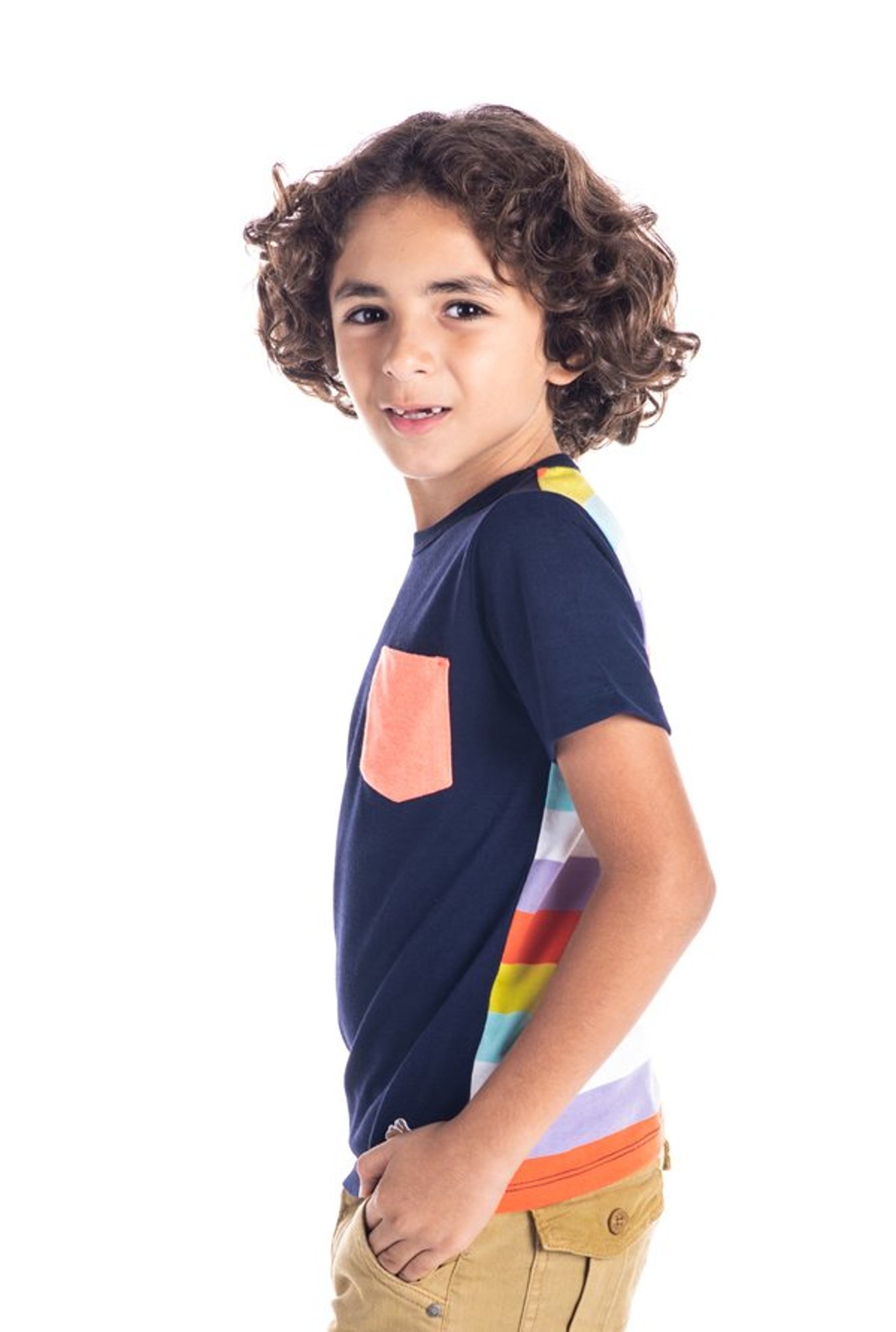 Cherry Crumble By Nitt Hyman Kids Navy Cotton T-Shirt