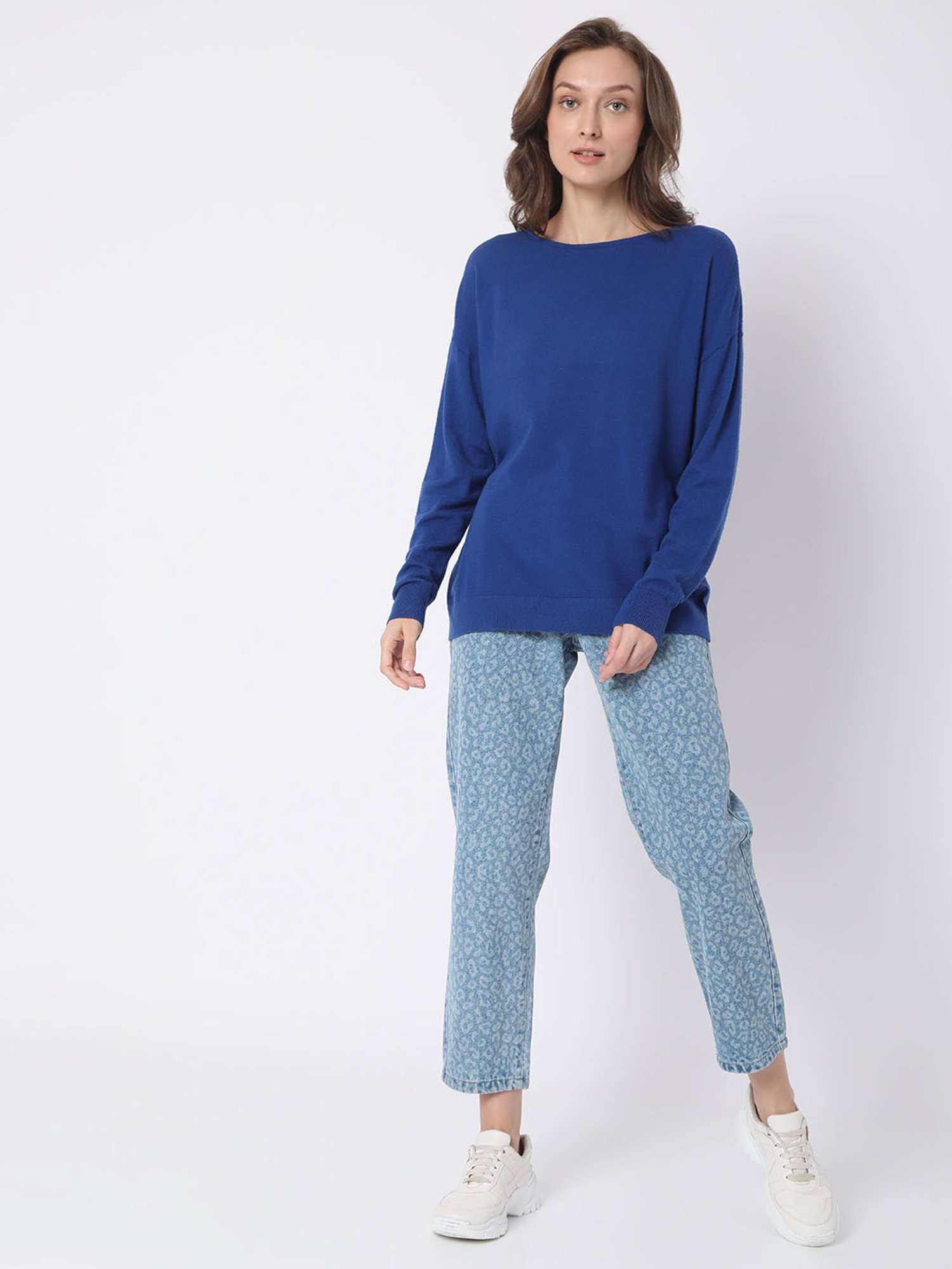Vero Moda Blue Regular Fit Sweater
