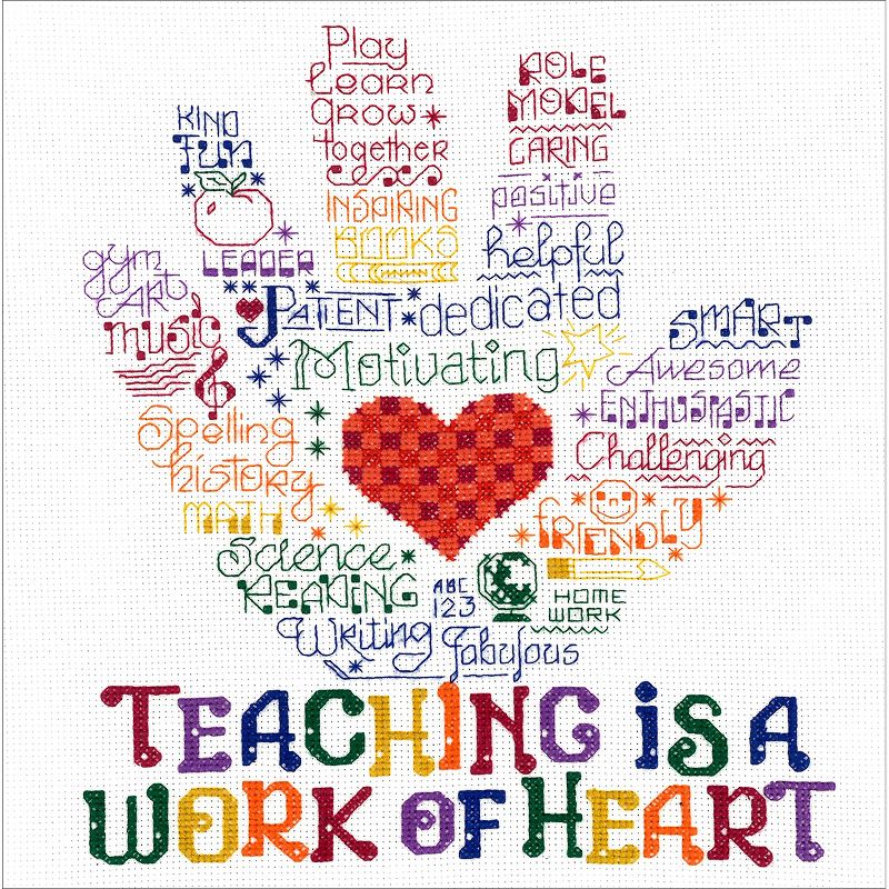 Imaginating Counted Cross Stitch Kit 10"X8.5"-Let's Hug A Teacher (14 Count)
