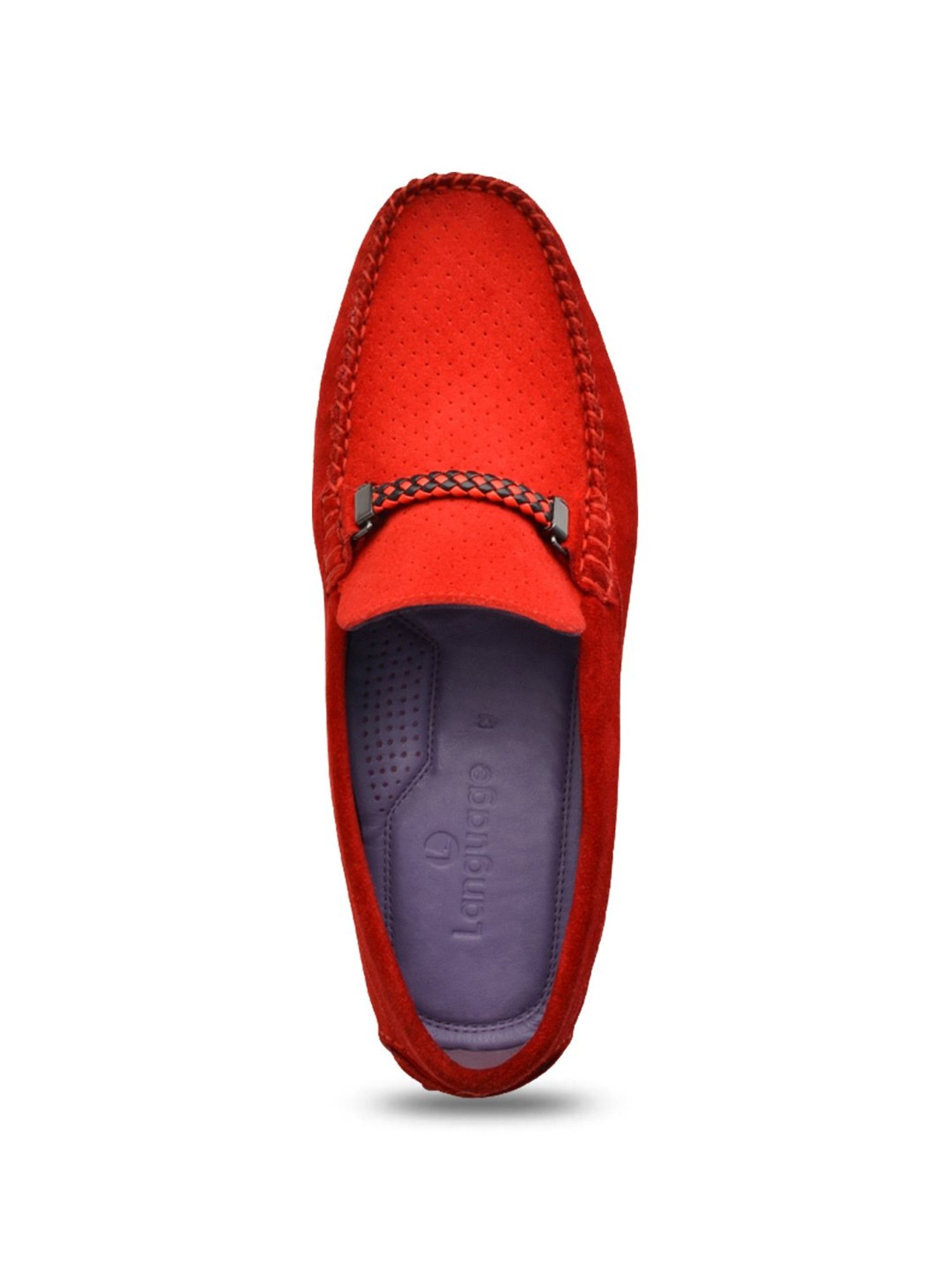 Language Shoes Men's Alfred Driver Red Loafers