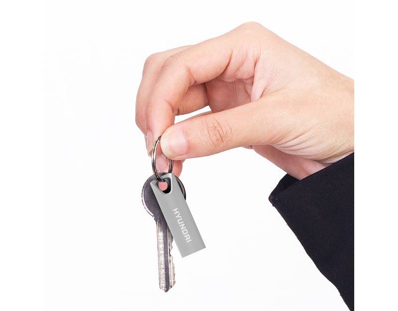 Hyundai Bravo Deluxe Keychain USB 2.0 Flash Drive 32GB Metal Silver - U2BK/32GAS