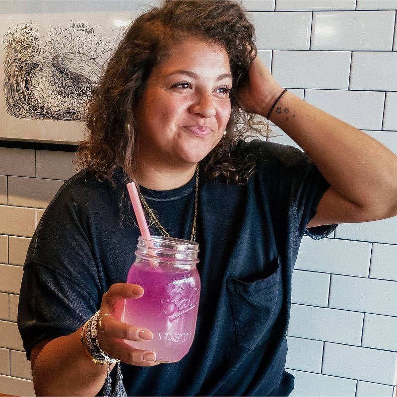 GoSili 4pk Extra-Long Silicone Straws Blue/Pink