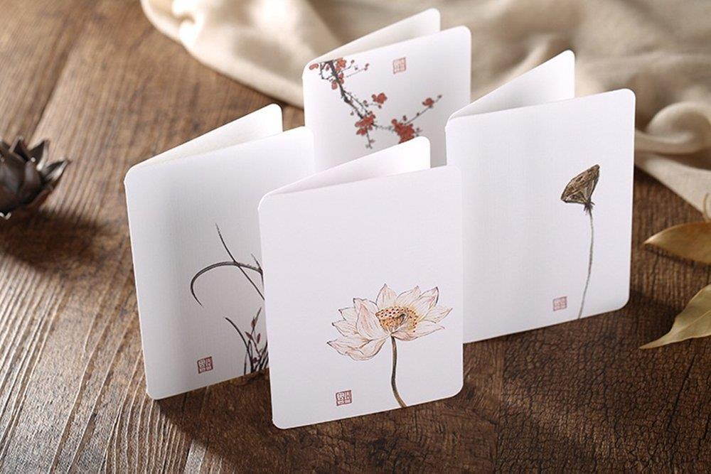 Featuring Hand-Drawn Thank You Card-8pcs Assorted Blank All-Occasion Note Cards-Thank You Cards (Flowers And Birds Series -larger size)