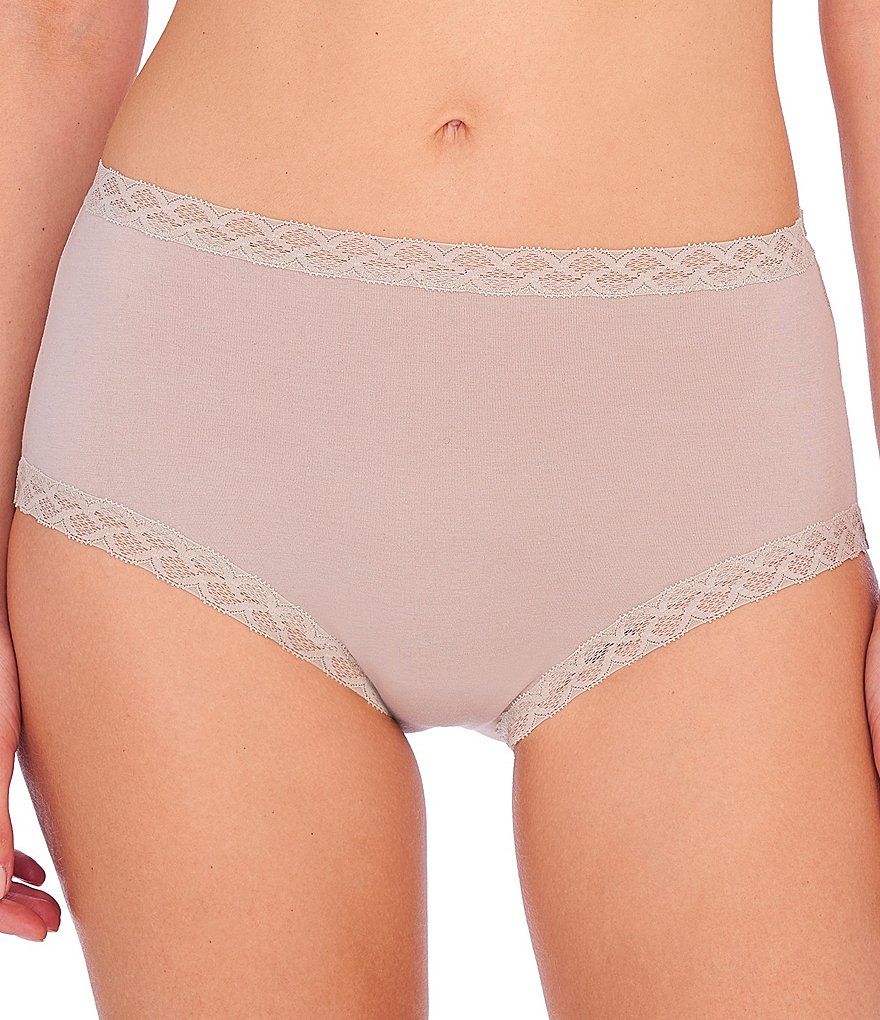 Natori Bliss Pima Cotton Brief Lace Trim Panty