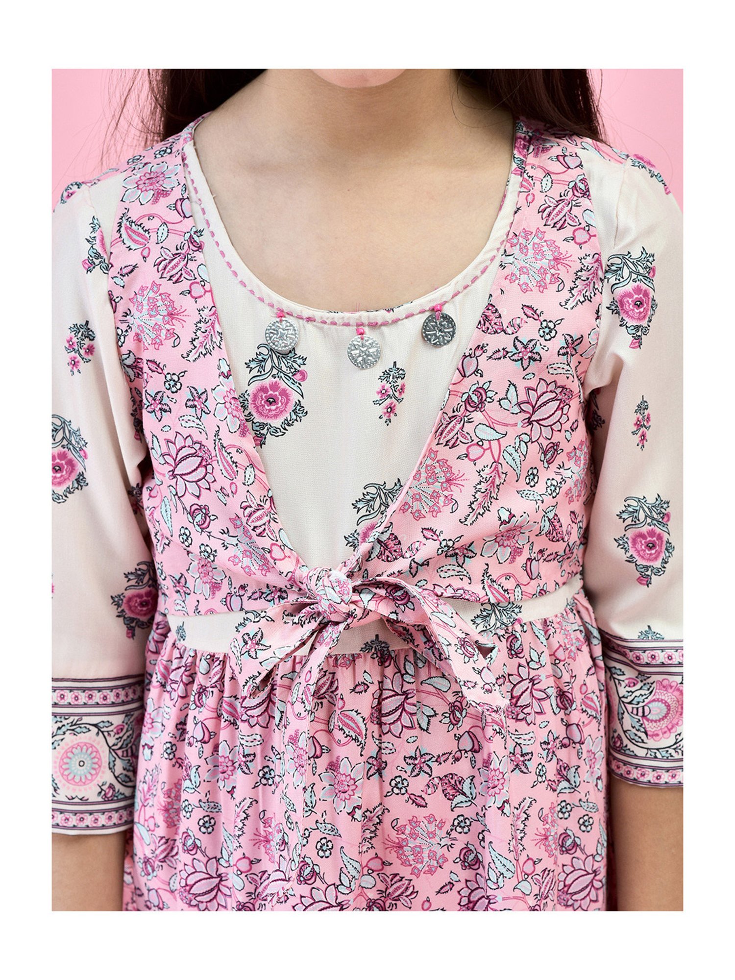Juniper Girls Pink Floral Print Maxi Dress