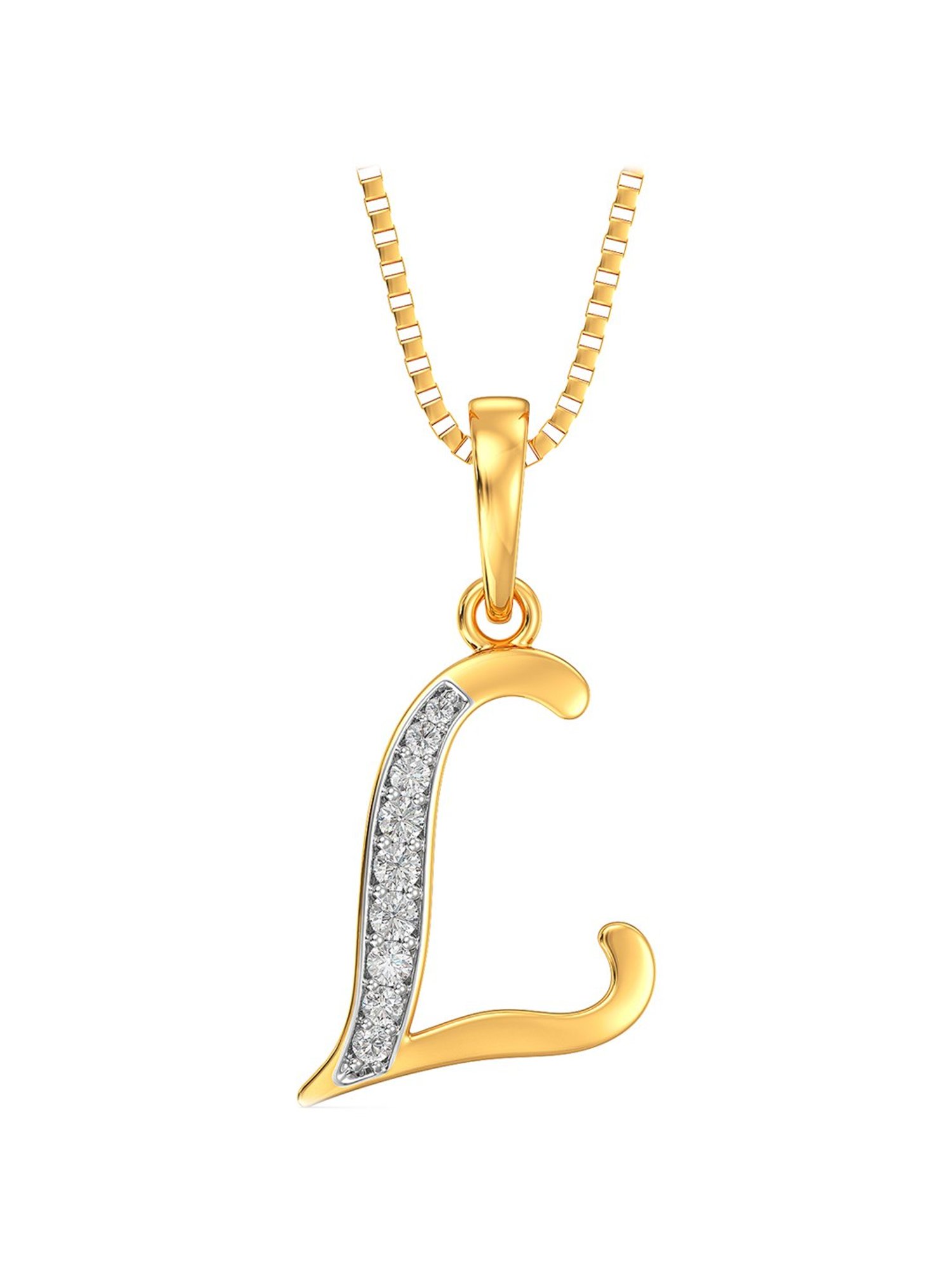 Mia by Tanishq Dual Radiance 18k Gold & Diamond Pendant with Chain