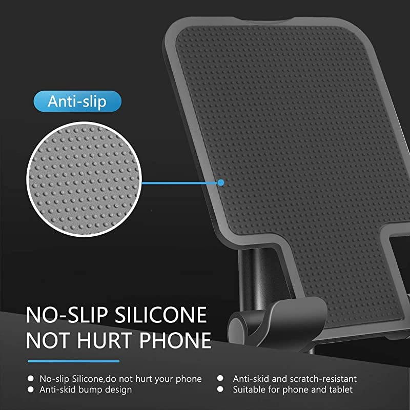 Phone StandAngle Height Adjustable Phone sStand for DeskFully Foldable Phone Holder StamdCradleDockTablet StandCompatible with All MobilePhoneiPadKindleTablet
