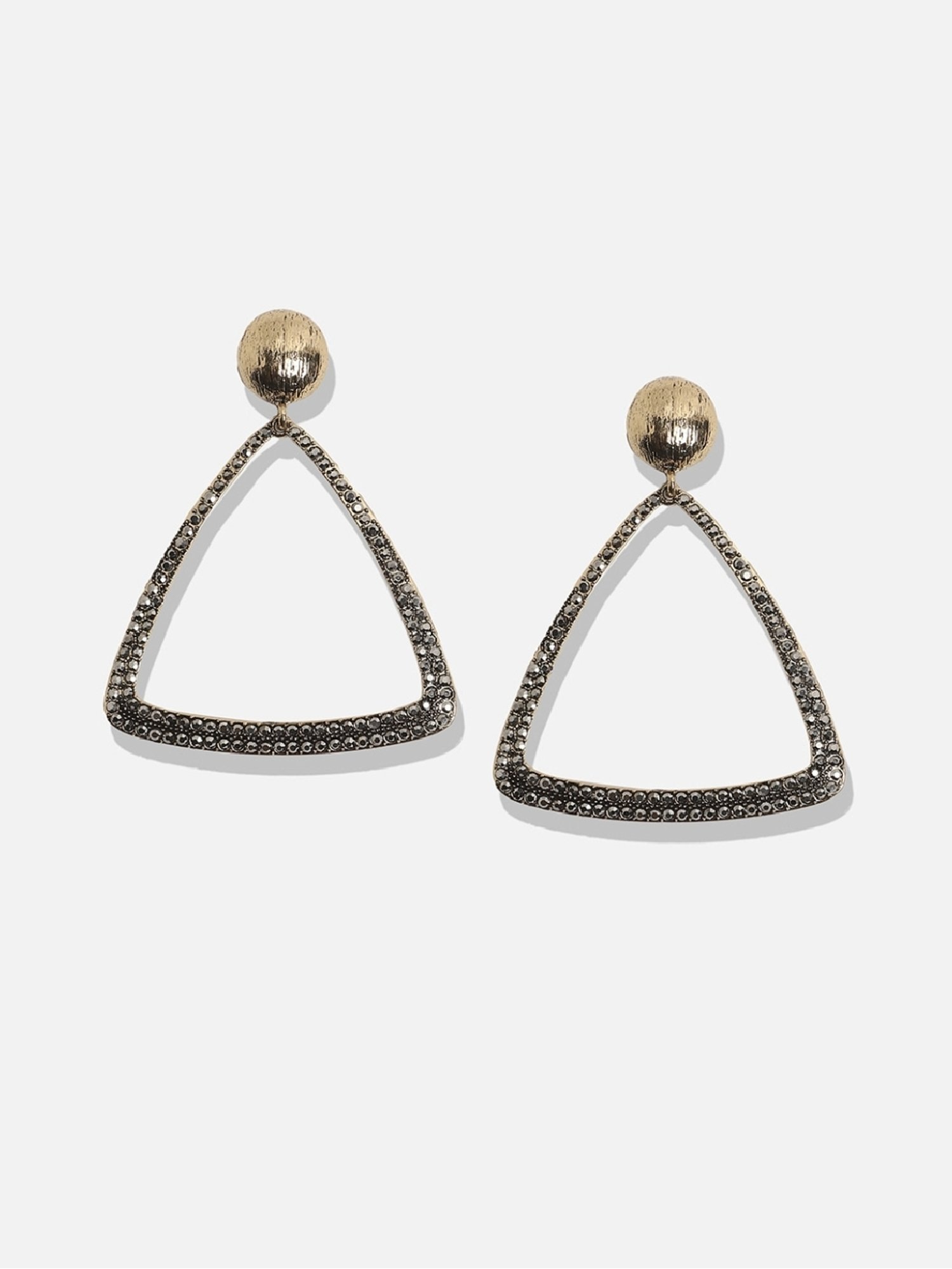 Sohi Women's Triangle Cluster Drop Earrings  Gold